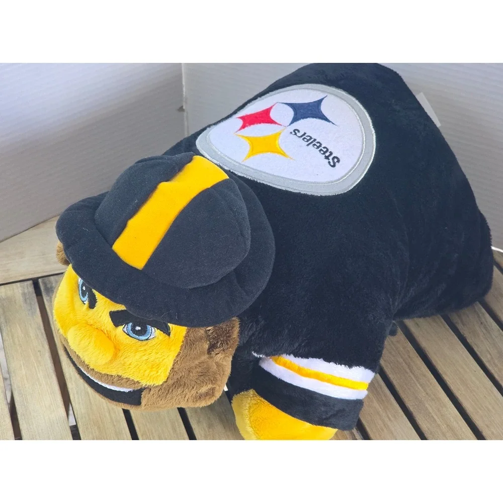 Pittsburgh Steelers Steely McBeam Pillow Pets NFL Mascot Plush Black Gold 20in